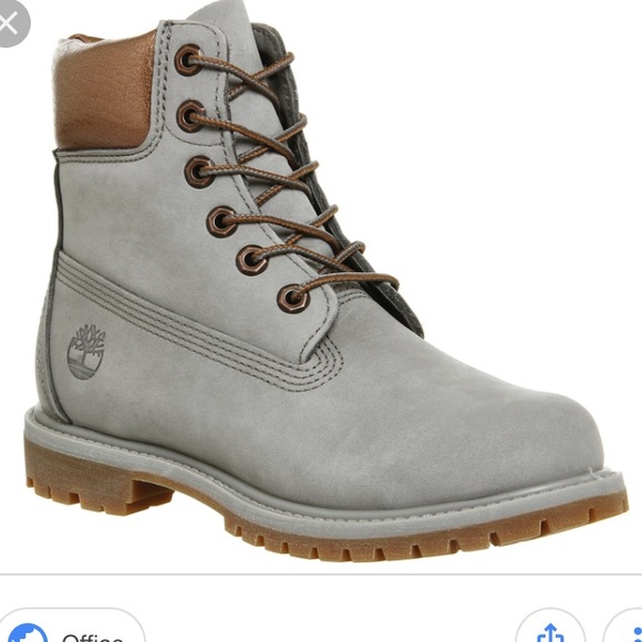 grey and rose gold timberland boots